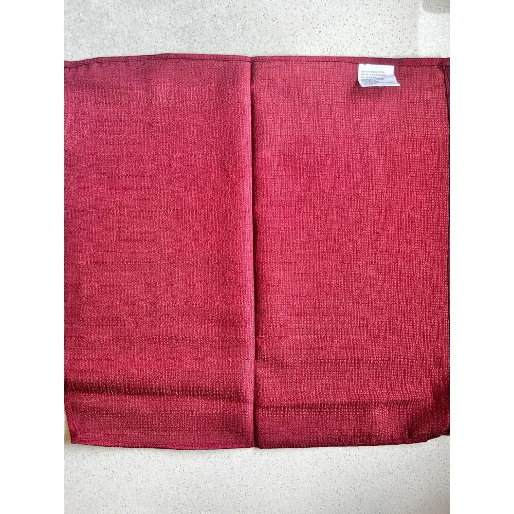 Set Of 4 Red Textured Cloth Napkins 17